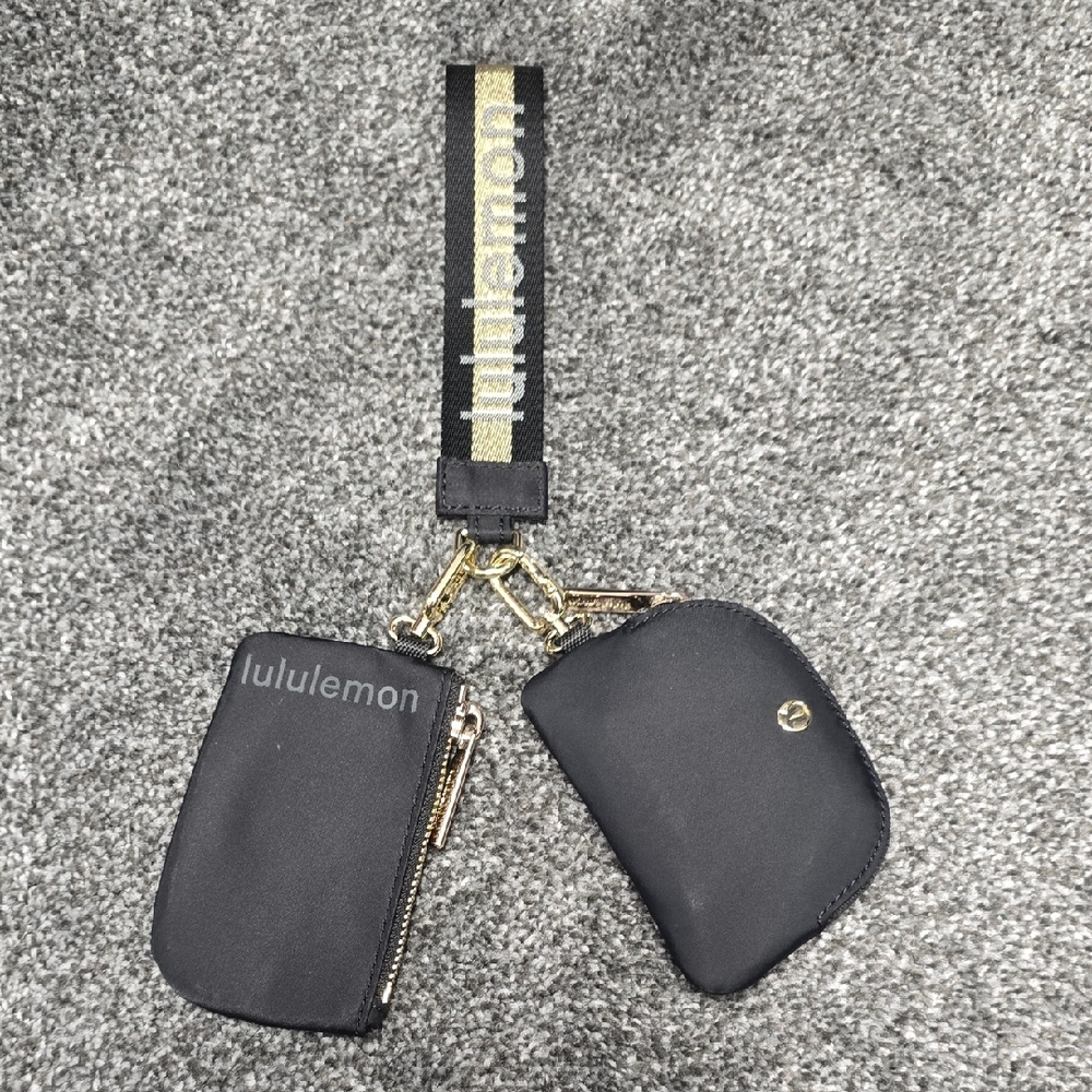 lululemon athletica Black and Gold Wristlet Set